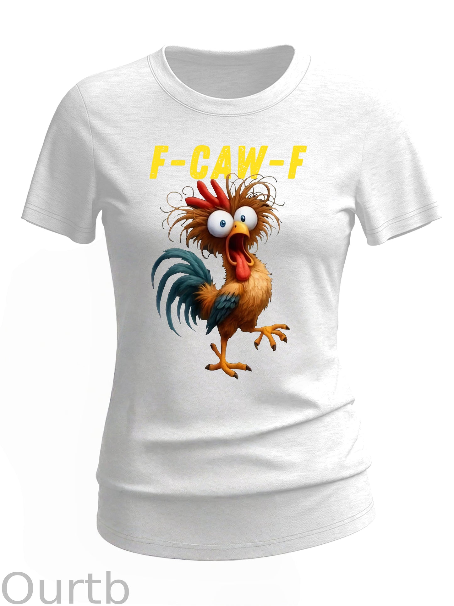 F-Caw-F Chicken Crazy Pattern 100% Cotton  T-Shirt
