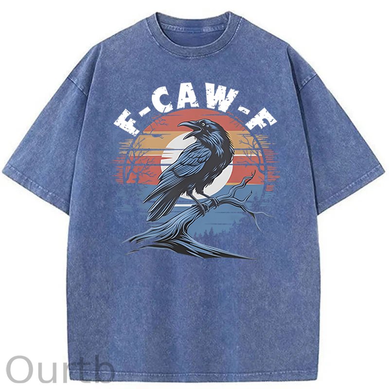 F-Caw-F Crow Washed Cotton T-Shirt