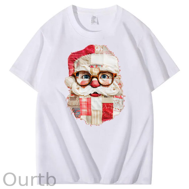 Christmas Vintage Santa Claus Pattern100% Cotton T-Shirt