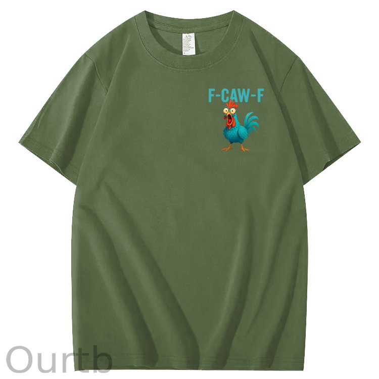 Funny Rooster Chicken F-Caw-F Chicken 100% Cotton T-Shirt