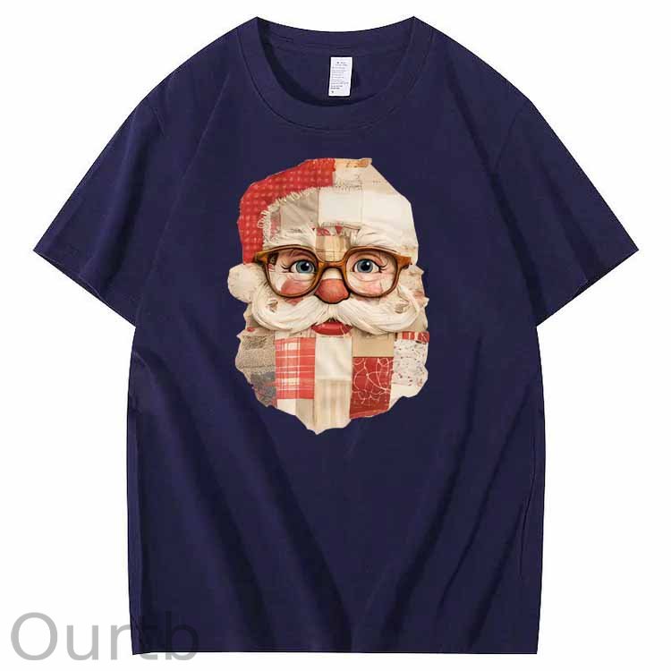 Christmas Vintage Santa Claus Pattern100% Cotton T-Shirt