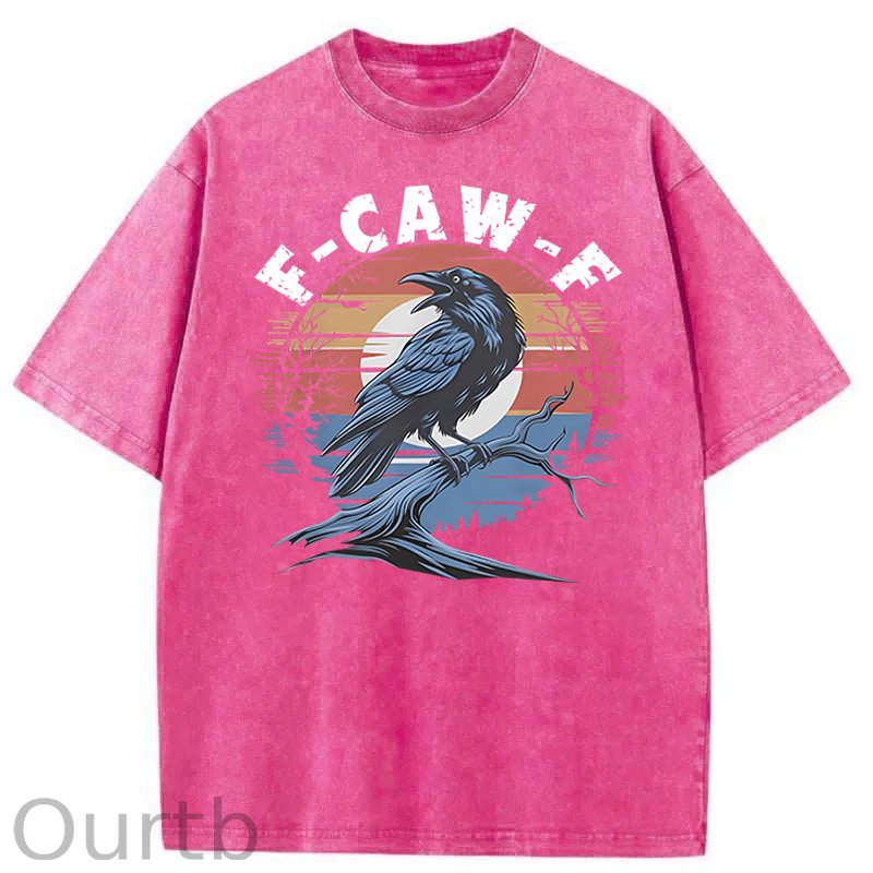F-Caw-F Crow Washed Cotton T-Shirt