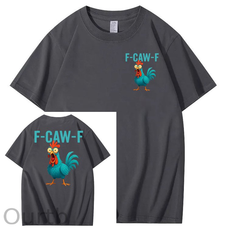 Funny Rooster Chicken F-Caw-F Chicken 100% Cotton T-Shirt