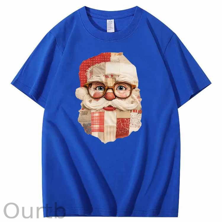 Christmas Vintage Santa Claus Pattern100% Cotton T-Shirt
