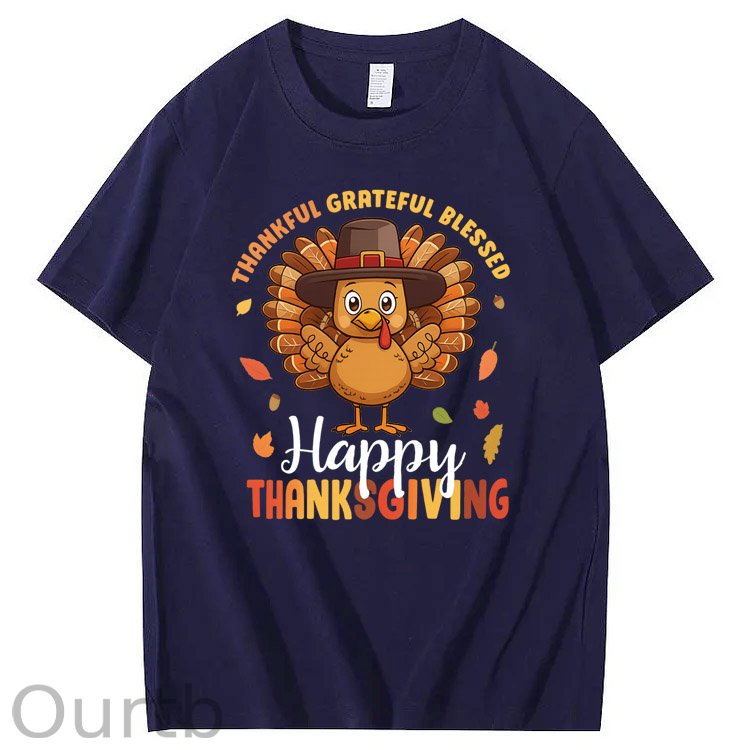 Happy Thanksgiving Pattern100% Cotton T-Shirt