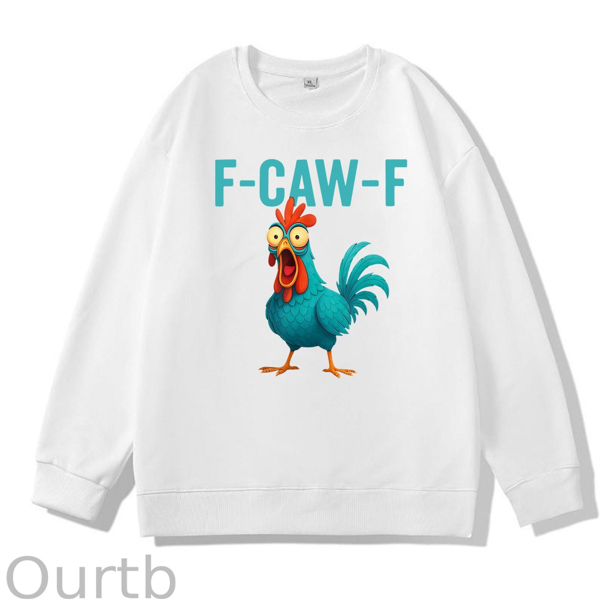 Funny Rooster Chicken F-Caw-F Chicken 100% Cotton Sweatshirt