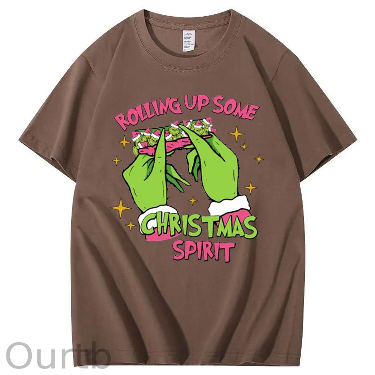 Rolling Up Some Christmas Spirit Pattern100% Cotton T-Shirt