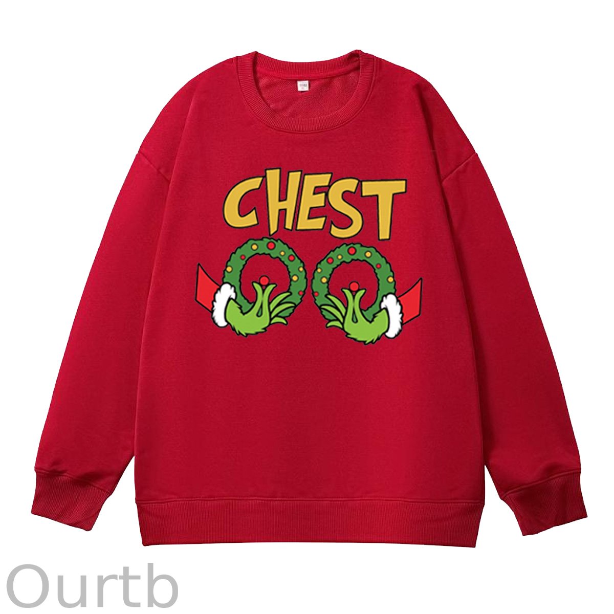 Christmas Couple Funny  Pattern 100% 300g CottonCrew Neck Sweatshirt