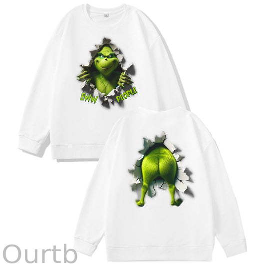 Christmas Funny Pattern 100% 300g CottonCrew Neck Sweatshirt