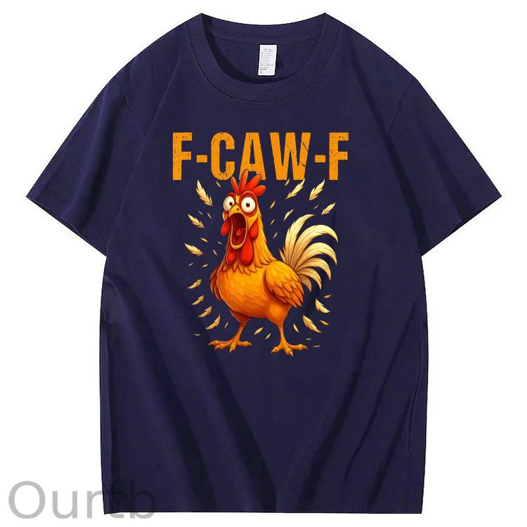 F-Caw-F Crazy Chickens Pattern100% Cotton T-Shirt
