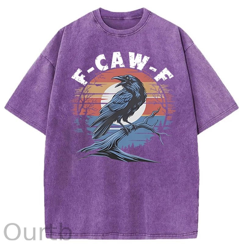 F-Caw-F Crow Washed Cotton T-Shirt