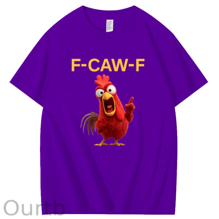F-Caw-F Angry Chicken  Pattern100% Cotton T-Shirt