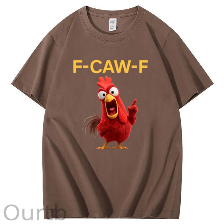 F-Caw-F Angry Chicken  Pattern100% Cotton T-Shirt