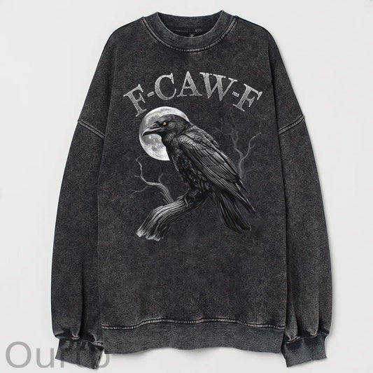 F-Caw-F Crow Cotton Washed Long Sleeve Sweatshirt/Shirt