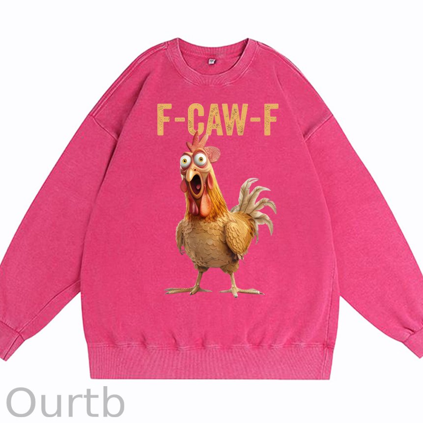 F-Caw-F Chicken Cotton Washed Long Sleeve Sweatshirt/Shirt