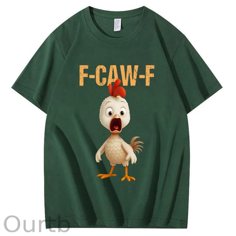 F-Caw-F Funny  Angry Chicken  Pattern100% Cotton T-Shirt