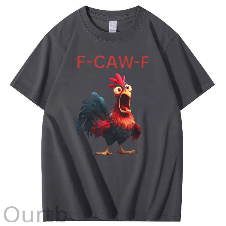 F-Caw-F  Shock Chicken Pattern100% Cotton T-Shirt