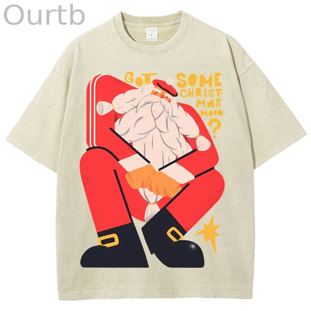 Got Some Christmas Mood Santa Unisex Printed Washed Tee