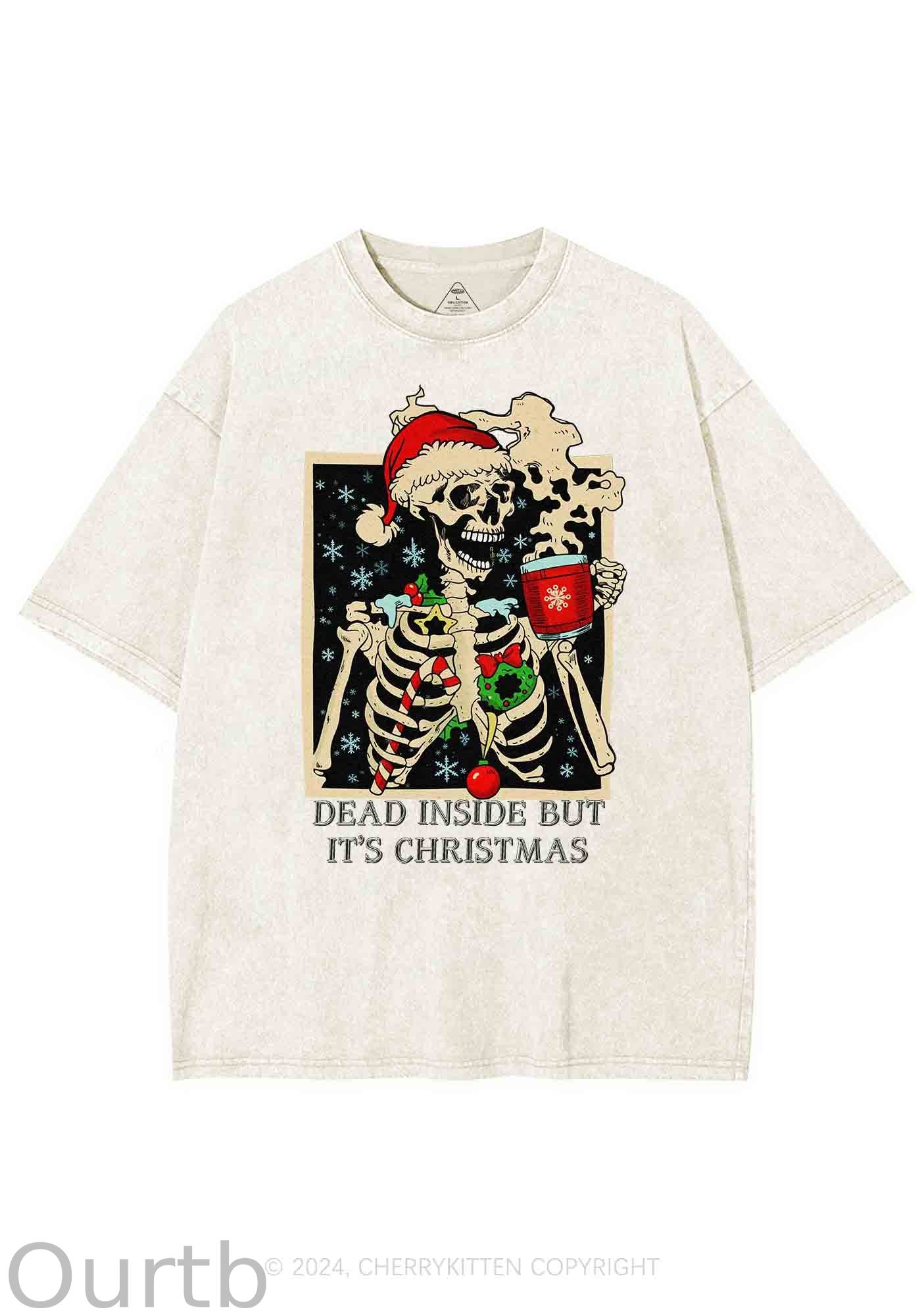 Christmas Dead Inside Retro Washed Tee