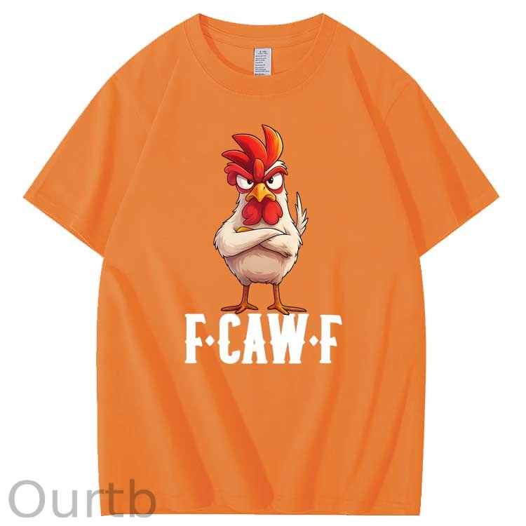 F-Caw-F  Angry  Cool Chicken  Pattern100% Cotton T-Shirt