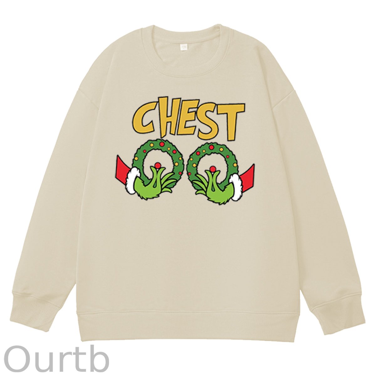 Christmas Couple Funny  Pattern 100% 300g CottonCrew Neck Sweatshirt