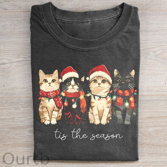 Comfort Colors Cat Christmas T-shirt