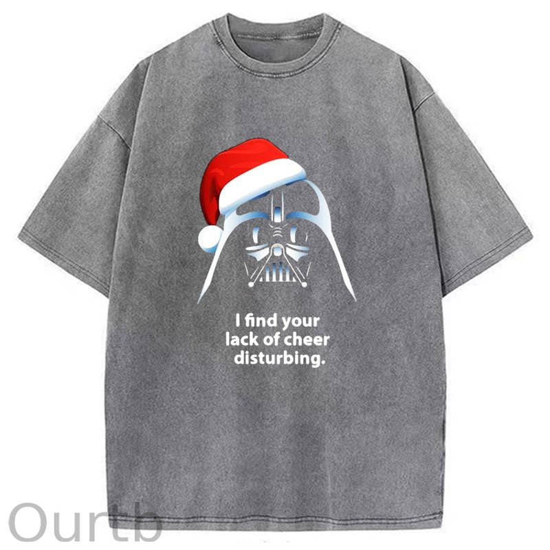 I Find Lack of Cheer Disturbing Christmas Washed T-Shirt