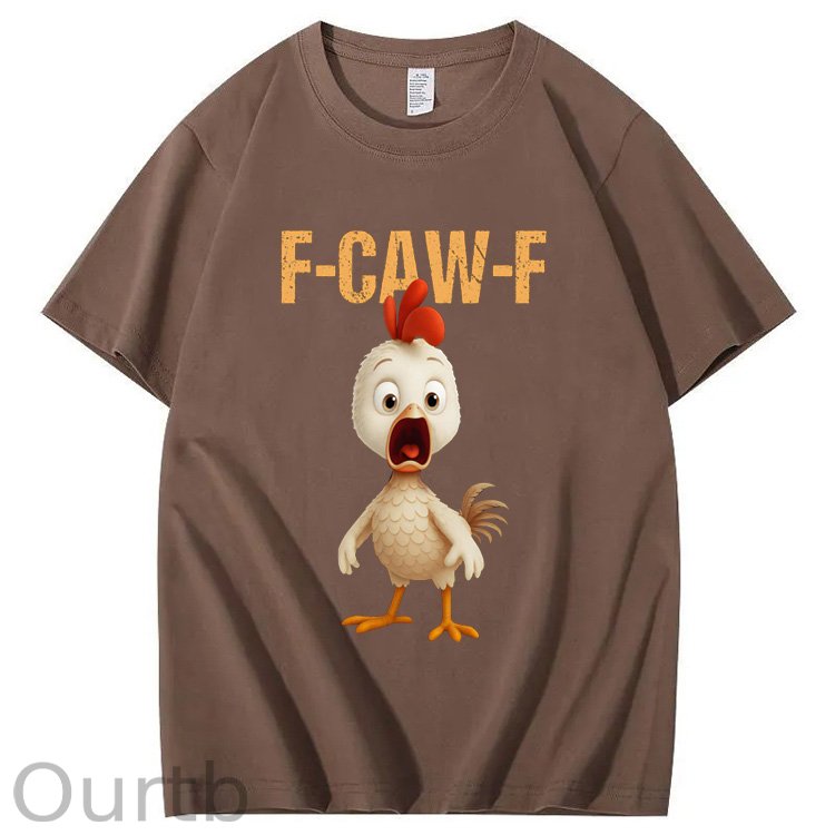 F-Caw-F Funny  Angry Chicken  Pattern100% Cotton T-Shirt