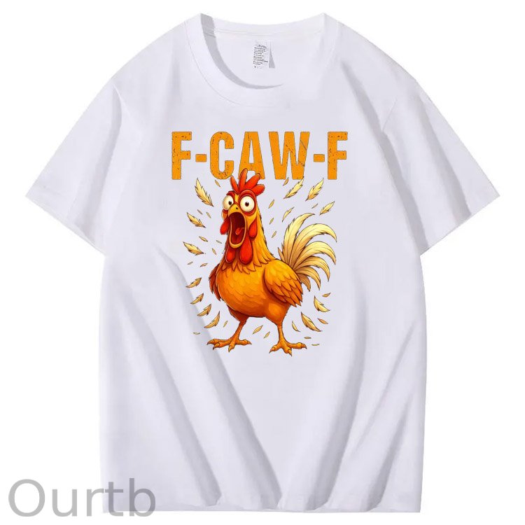 F-Caw-F Crazy Chickens Pattern100% Cotton T-Shirt
