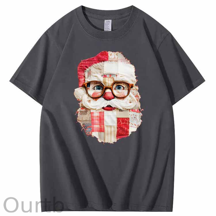 Christmas Vintage Santa Claus Pattern100% Cotton T-Shirt