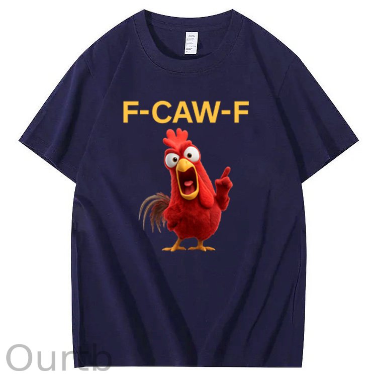F-Caw-F Angry Chicken  Pattern100% Cotton T-Shirt