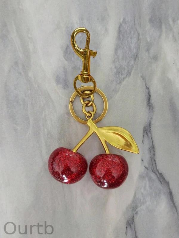 Cherry Keychain Women's Bag Pendant Fashion Trend Exquisite Pendant  Women's Bag Exquisite Pendant Christmas Gift Women's Backpack Elegant Pendant Suitable for Valentine's Day and Christmas Giving To Friends, Trendy Cute Keychain