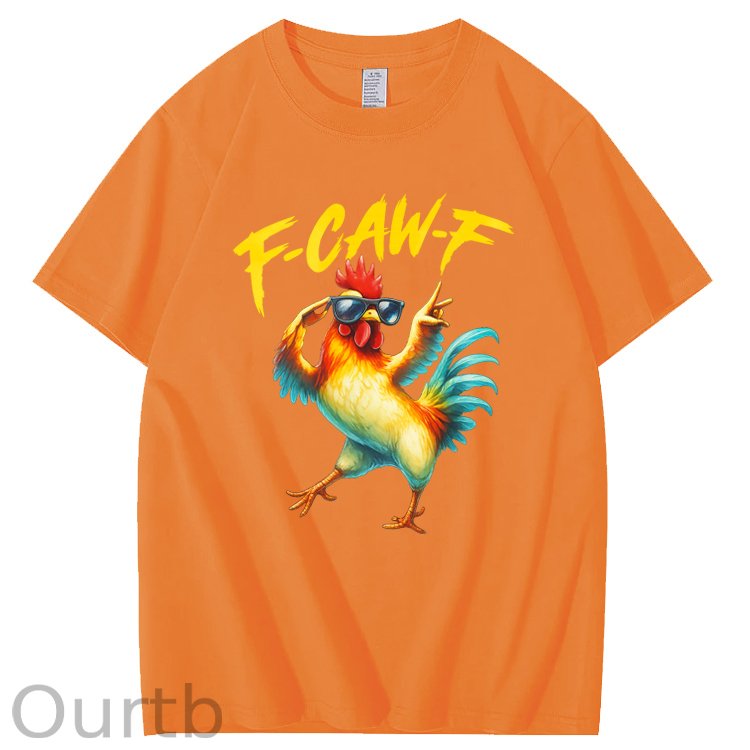 F-Caw-F Cool Chicken Pattern100% Cotton T-Shirt