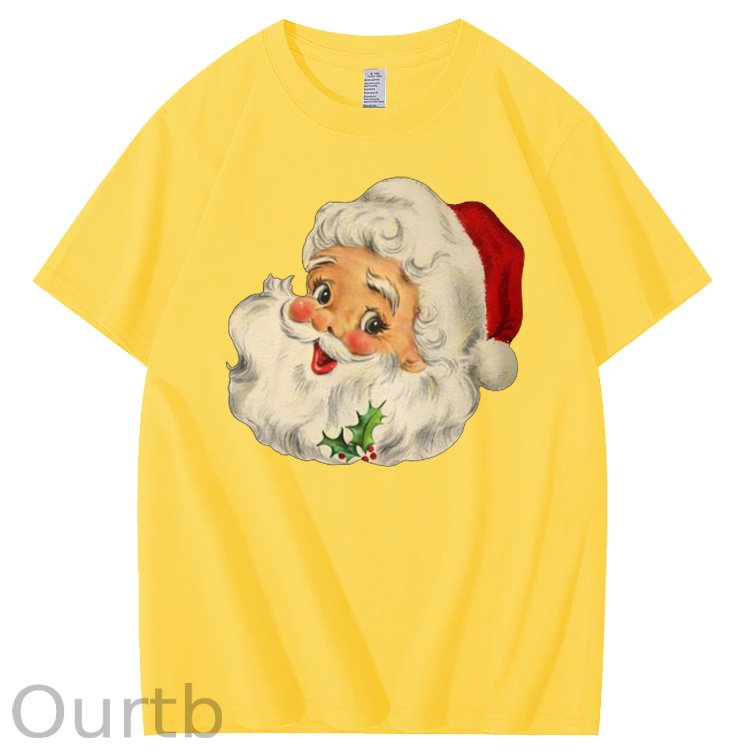 Christmas Santa Claus Pattern100% Cotton T-Shirt