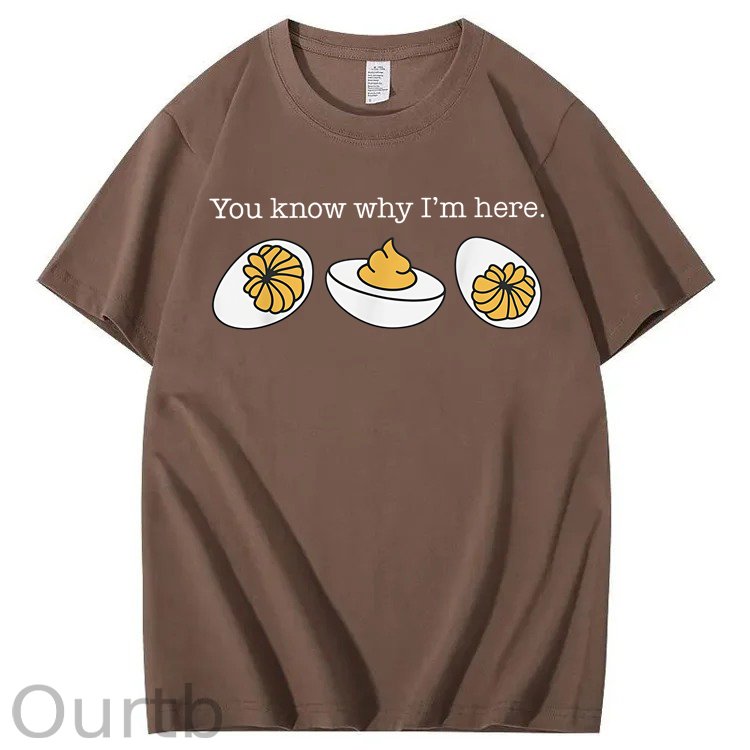 Retro Thanksgiving Dinner You Know Why I'm Here Deviled Egg 100% Cotton T-Shirt