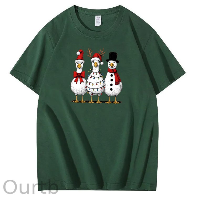 Christmas goose Pattern100% Cotton T-Shirt