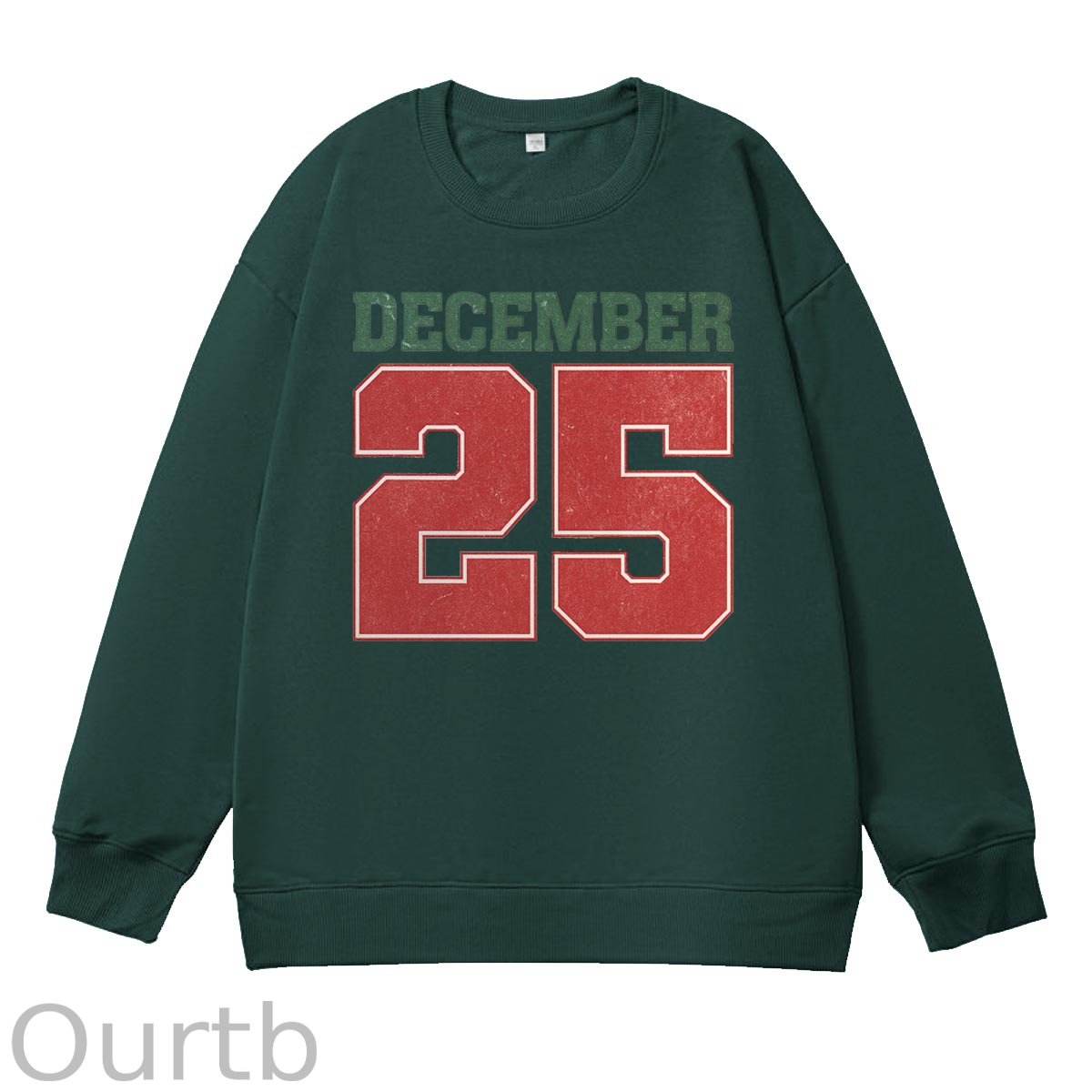 Christmas Decemember 25  Pattern 100% 300g CottonCrew Neck Sweatshirt
