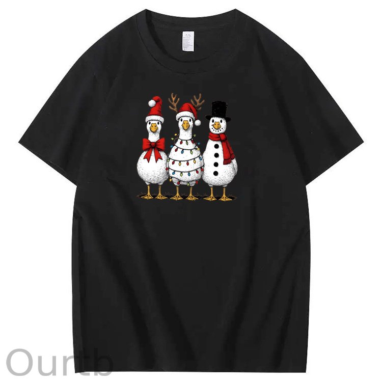 Christmas goose Pattern100% Cotton T-Shirt