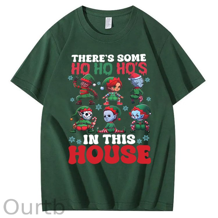 Christmas Ho Ho Ho Pattern100% Cotton T-Shirt