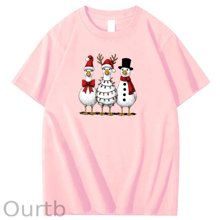 Christmas goose Pattern100% Cotton T-Shirt