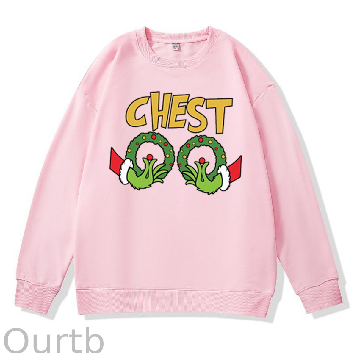 Christmas Couple Funny  Pattern 100% 300g CottonCrew Neck Sweatshirt