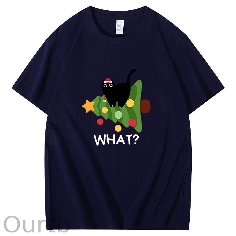 Black cat Christmas Tree T-Shirt