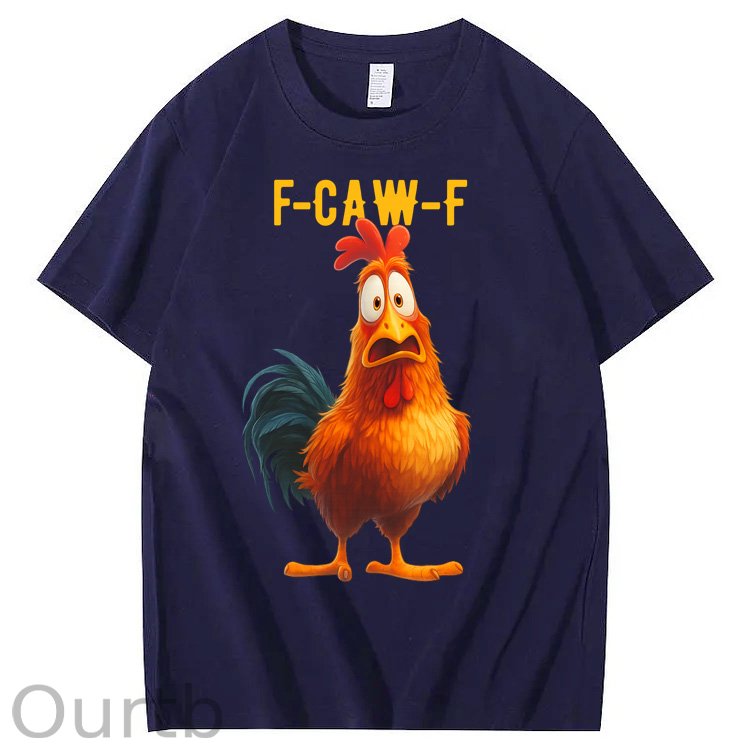 F-Caw-F Funny Chicken  Pattern100% Cotton T-Shirt