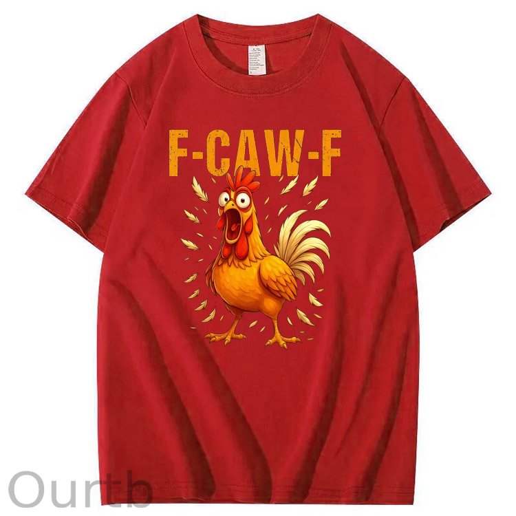 F-Caw-F Crazy Chickens Pattern100% Cotton T-Shirt