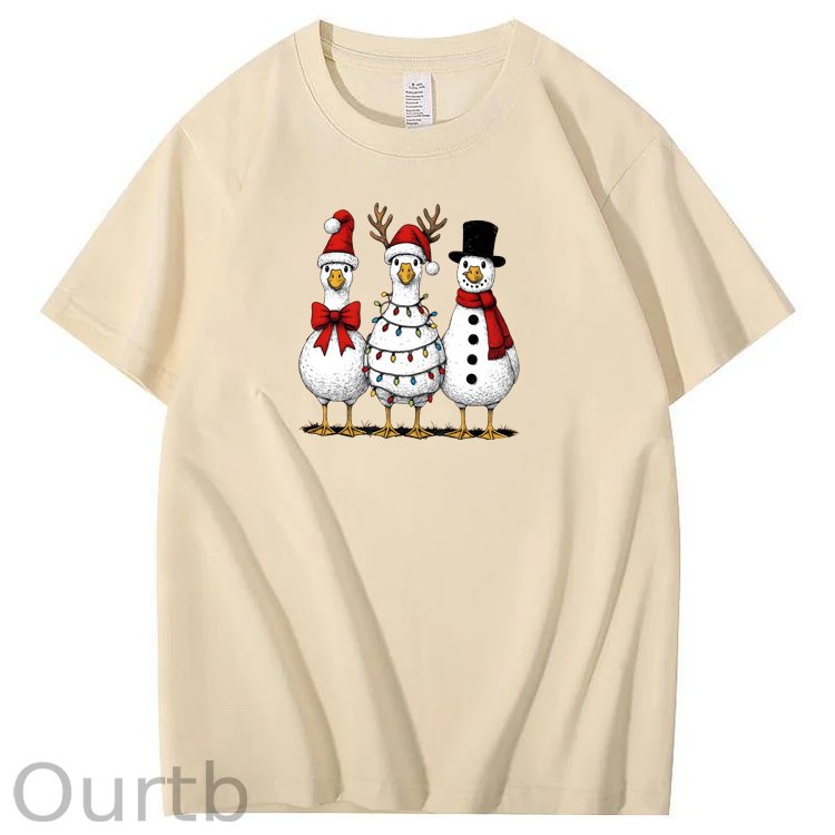 Christmas goose Pattern100% Cotton T-Shirt