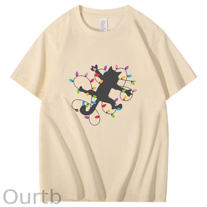 Cat Wrapped In Christmas Lights T-Shirt