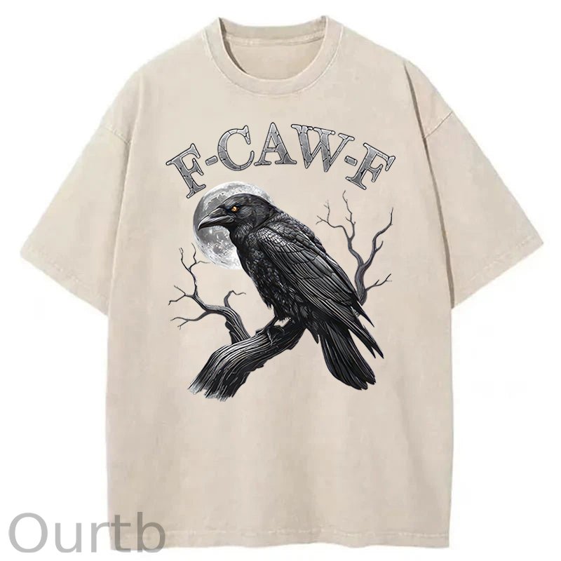 F-Caw-F Crow Washed Cotton T-Shirt