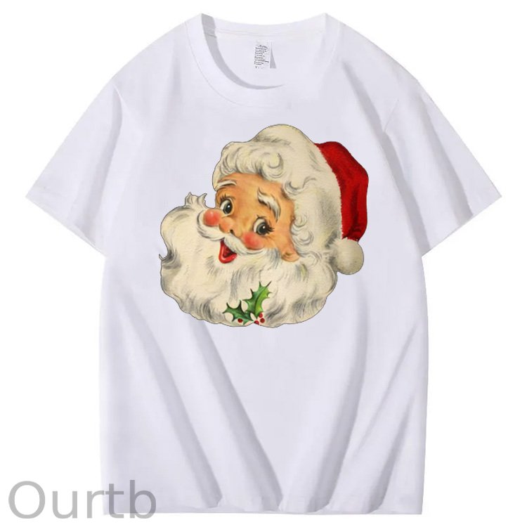 Christmas Santa Claus Pattern100% Cotton T-Shirt