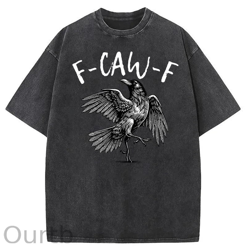 F-Caw-F Crow Washed Cotton T-Shirt