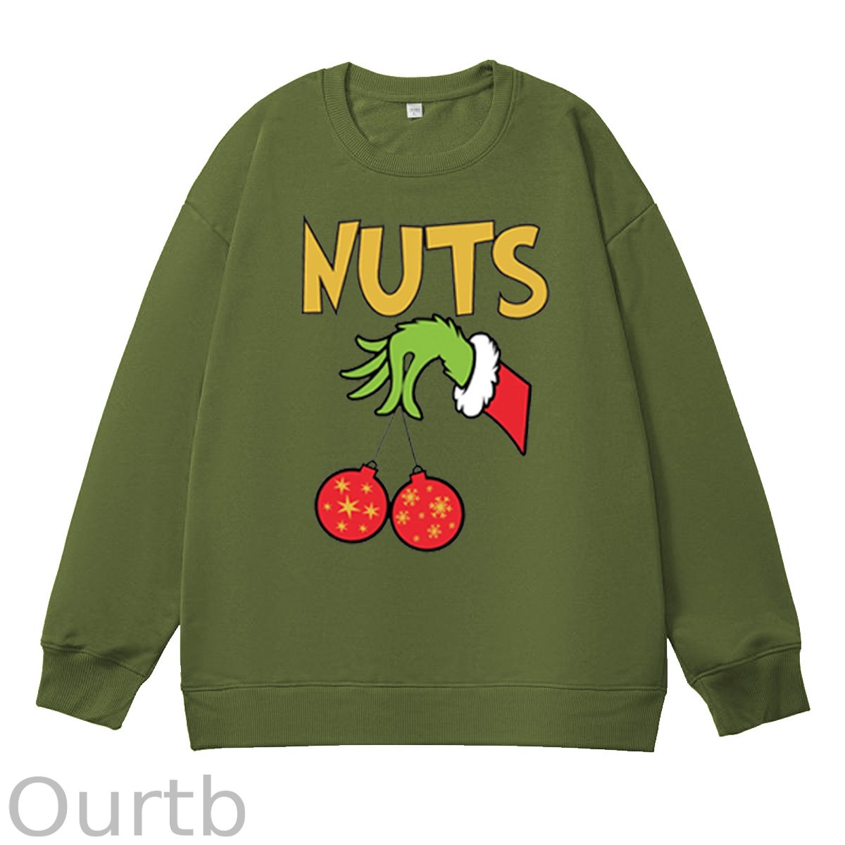 Christmas Couple Funny  Pattern 100% 300g CottonCrew Neck Sweatshirt